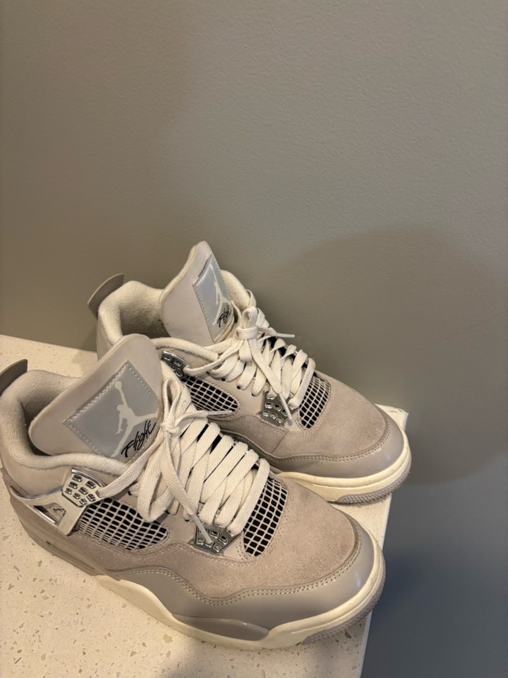 Jordan Men's Sneakers in Light Gray and White